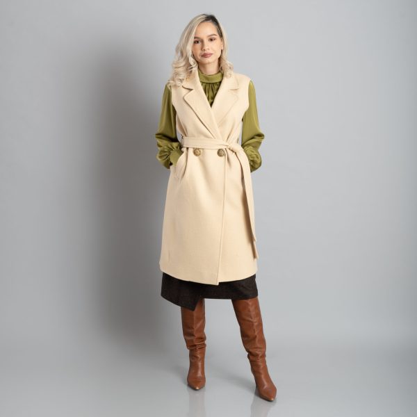 Vestă double-breasted Pale Yellow