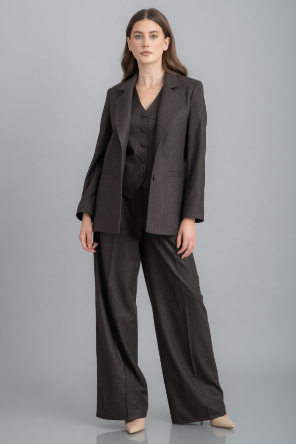 Pantaloni eleganți maro ciocolatiu, din cașmir Zegna